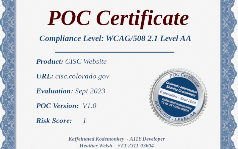 Proof of Compliance Certificate
